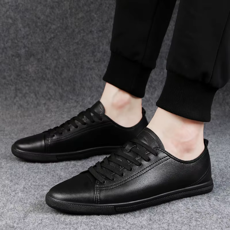 Chaussures d'été en cuir pour hommes, Style britannique, décontractées, classiques, ajourées, plates, assorties avec tout, chaussures de marche antidérapantes