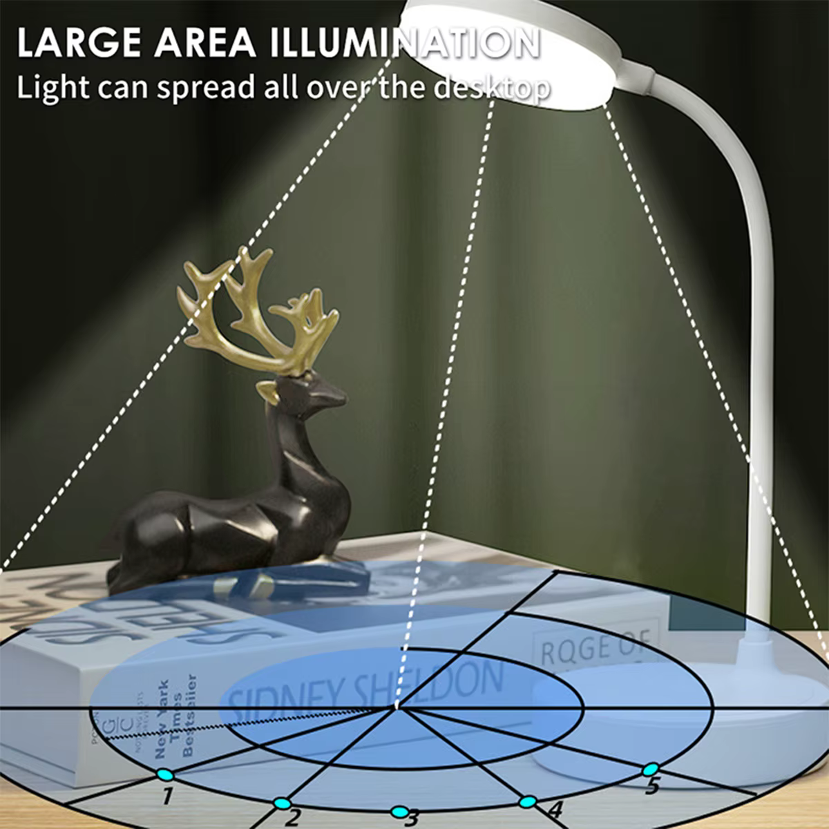 Lampe de bureau LED Portable prise USB alimentée par batterie Support