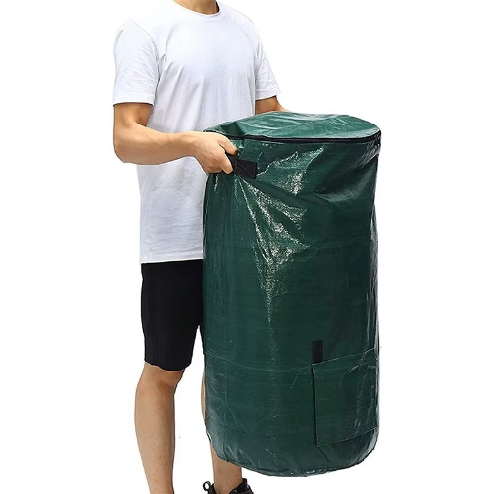 Sac de collecte des déchets résistant à l'usure avec couvercle zippé et poignées