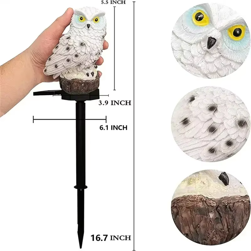 Lampe solaire hibou Animal solaire jardin lumières solaire alimenté lumière LED solaire extérieur jardin décoration lampe étanche lumières solaires