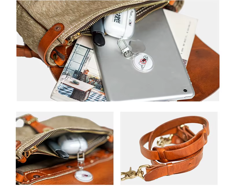 Sac à bandoulière en cuir véritable pour hommes