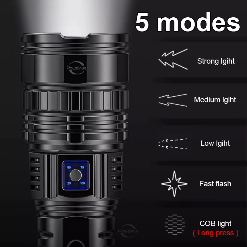 200000000LM lampe de poche LED la plus puissante 1500W lampes