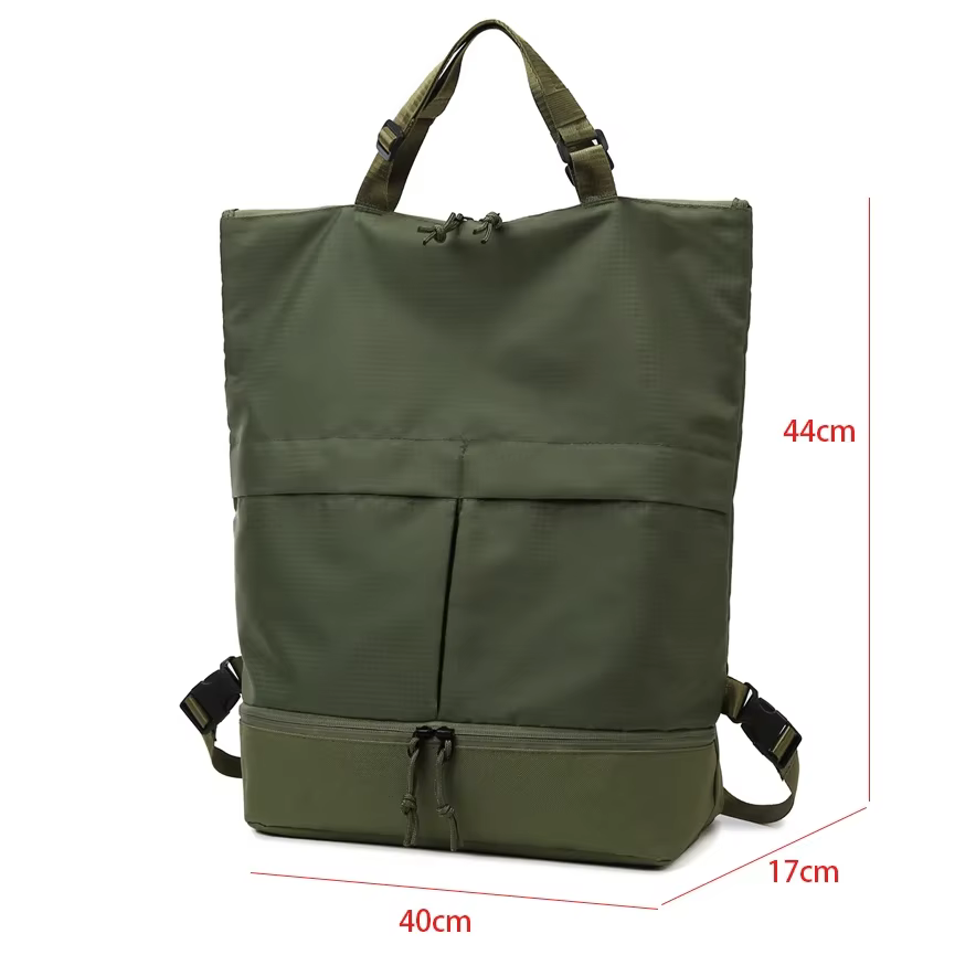 Sac à Dos en Nylon Vert Armée pour Homme et Femme