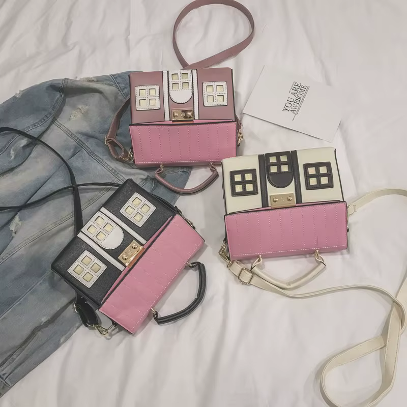 Sacs à bandoulière pour femmes, style punk tendance, 3D, forme de maison, sacs à main créatifs et audacieux, sacs à bandoulière tendance pour festival