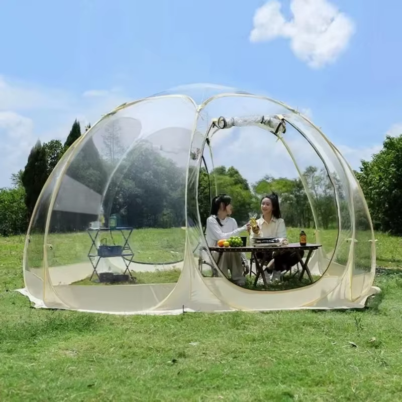 Tente de camping, dôme de glamping, tentes de luxe, tente dôme extérieure durable, couverture en PVC imperméable, tente dôme de glamping pour quatre saisons OME