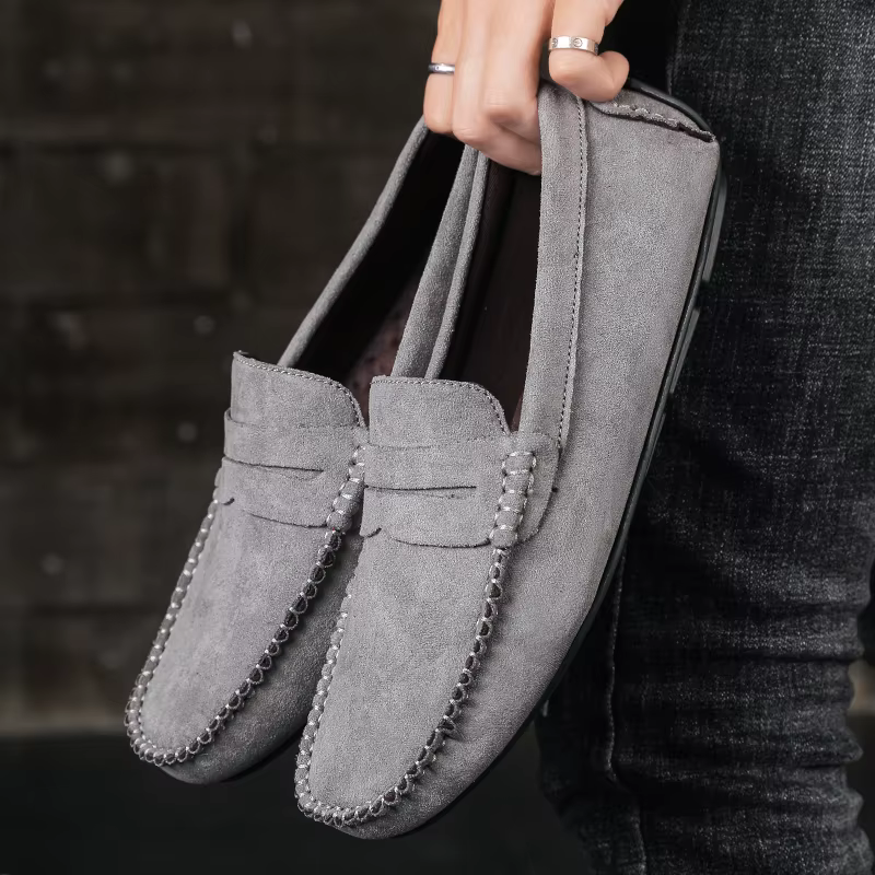 Hommes daim chaussures en cuir décontractées mode confortable hommes mocassins sans lacet chaussures plates pour homme mâle paresseux chaussures chaussures de conduite