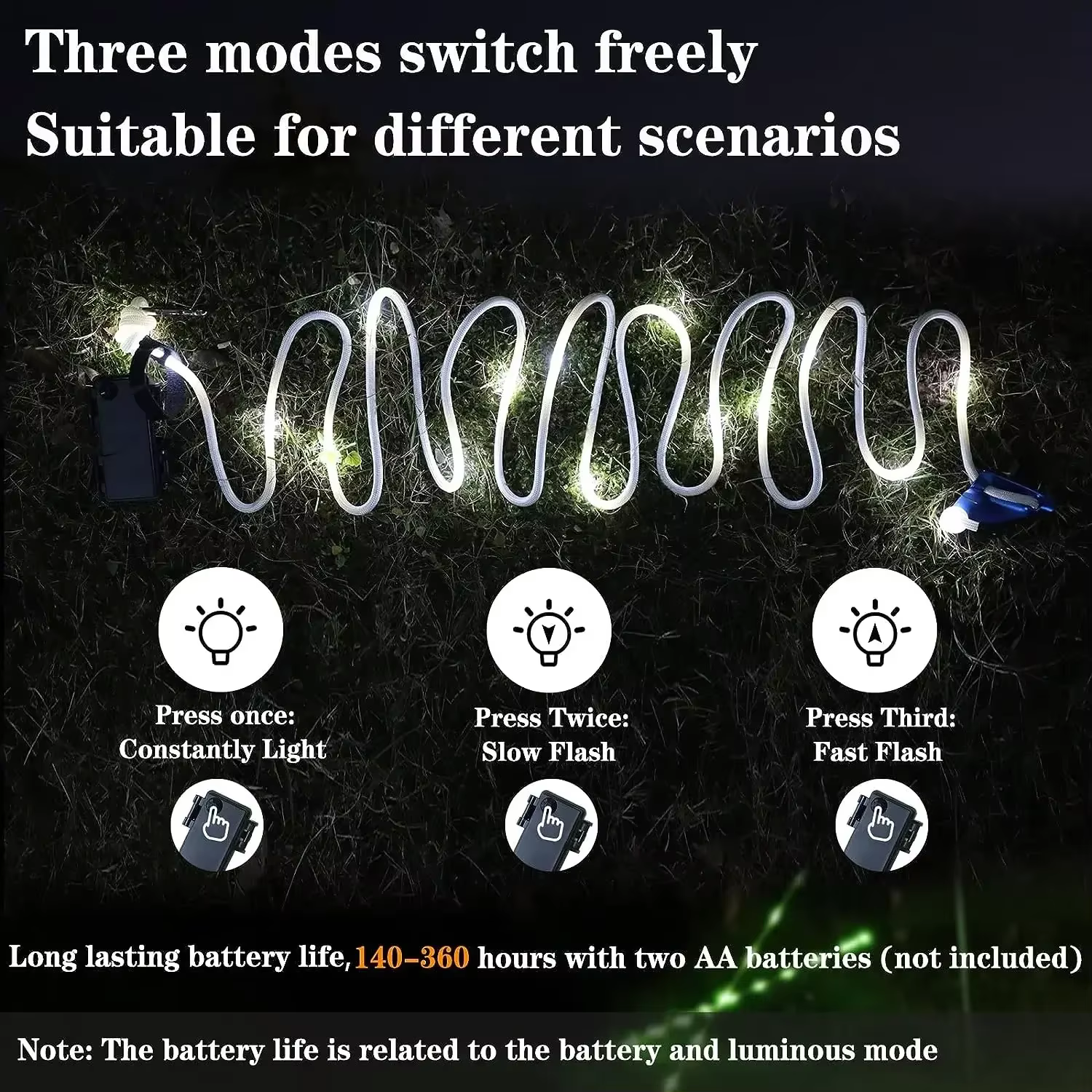 LED Camping vent corde lampe lumineuse auvent tente toit Anti-déclenchement nuit avertissement