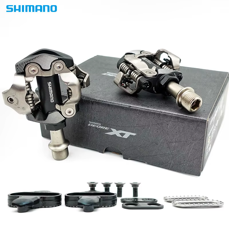 Pédales Shimano XT PD-M8100 XT SPD pour VTT avec caleçons SH51 et roulements étanches