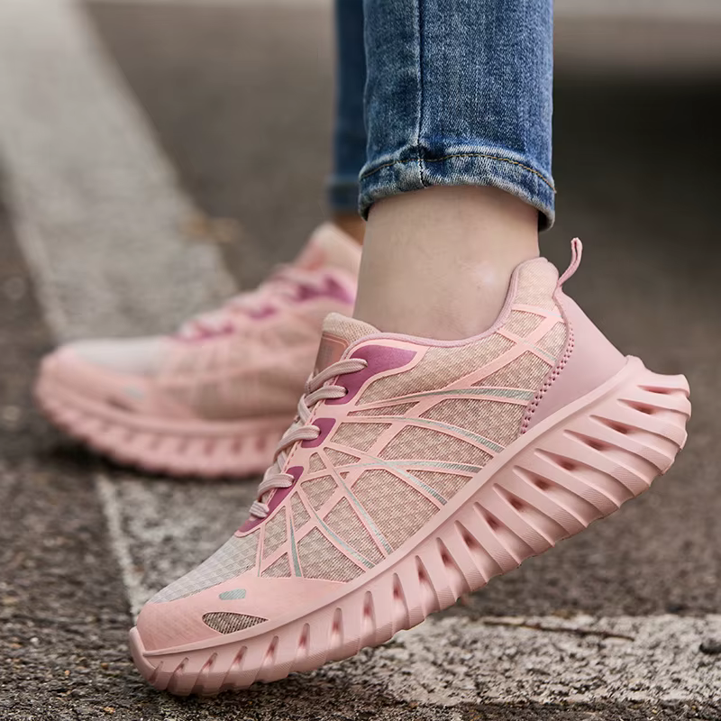 Chaussures de sécurité roses pour femmes, baskets de travail anti-écrasement et anti-perforation, chaussures à bout en acier, légères, confortables, de protection, neuves