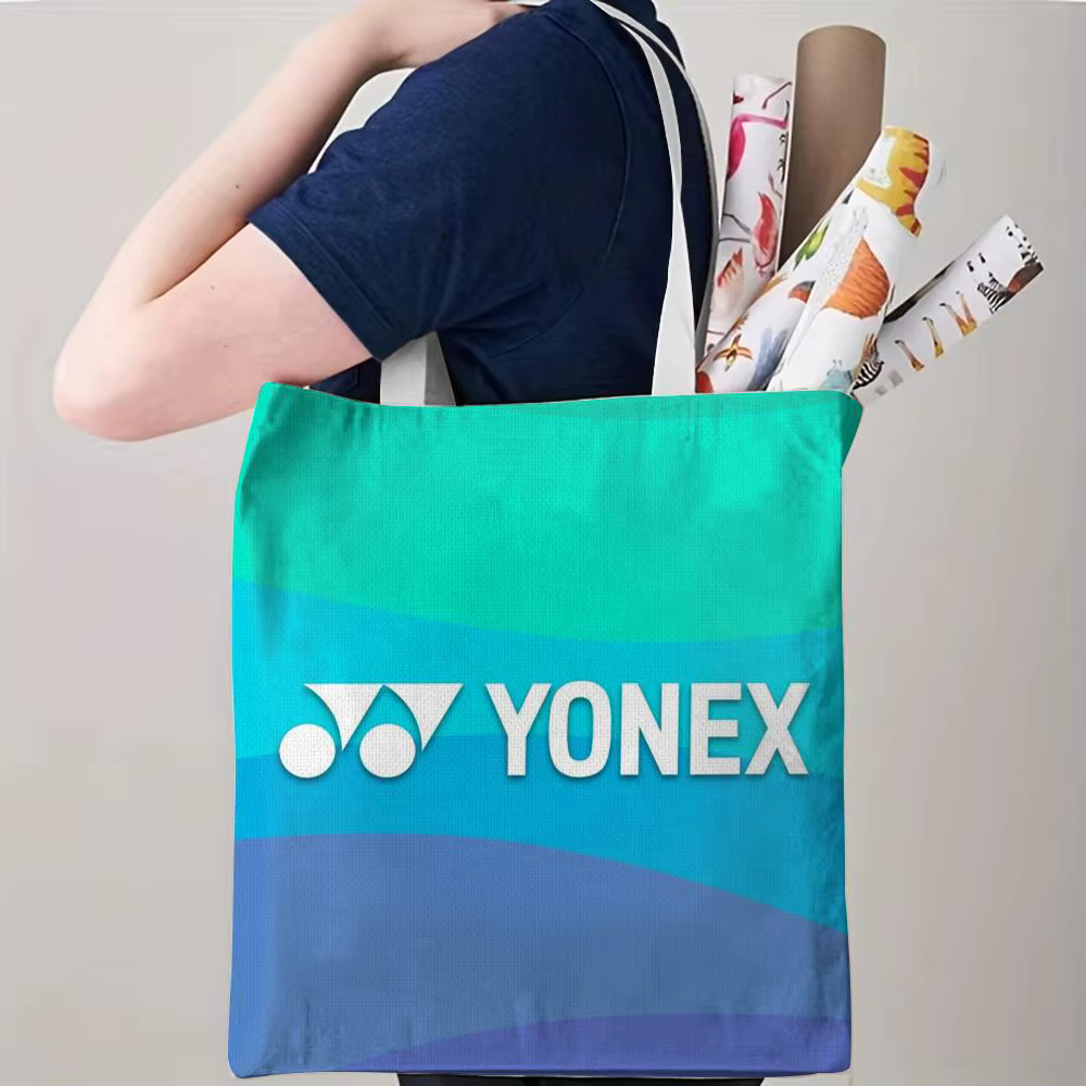 Sacs de rangement de luxe Y-Yonex, sac de plage en toile imprimé double face, sac de voyage léger et durable, sac à bandoulière, cadeau écologique