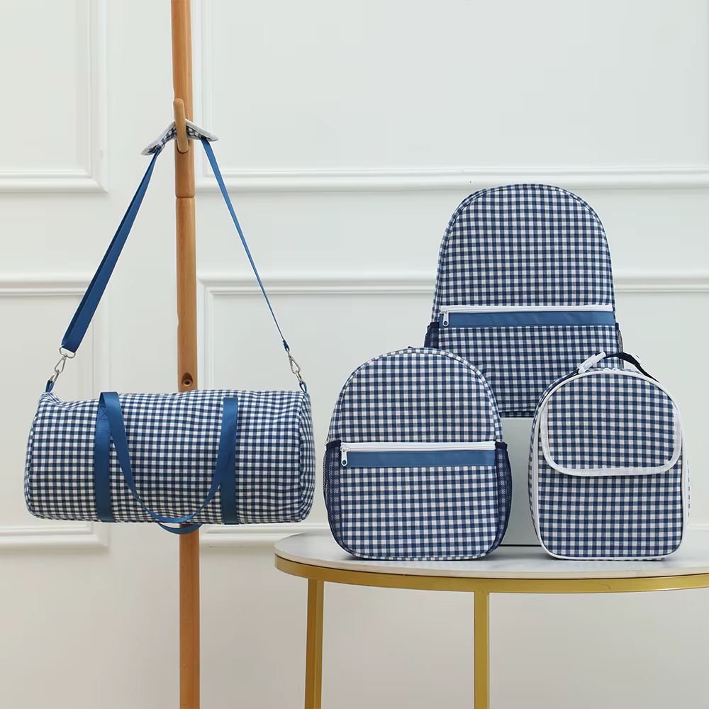 Sacs de sport à carreaux pour garçons et filles, sac de voyage idéal pour l'école ou la nuit, taille de transport élémentaire précoce
