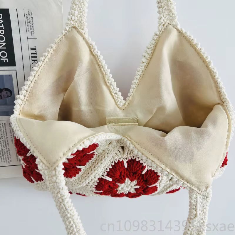 Sac à bandoulière en macramé en coton pour femme, style bohème, pour la plage, fait main, doux, décontracté, pour les vacances d'été