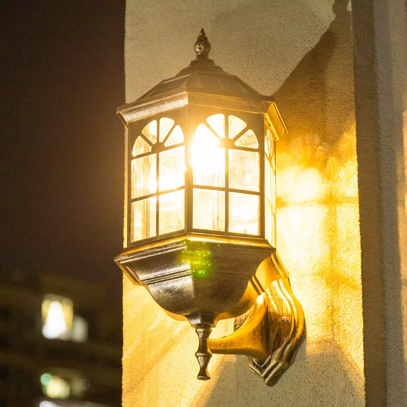 Lampe murale étanche de style européen pour salon, chambre, balcon, entrée de villa, terrasse extérieure, jardin, cour, style pastoral