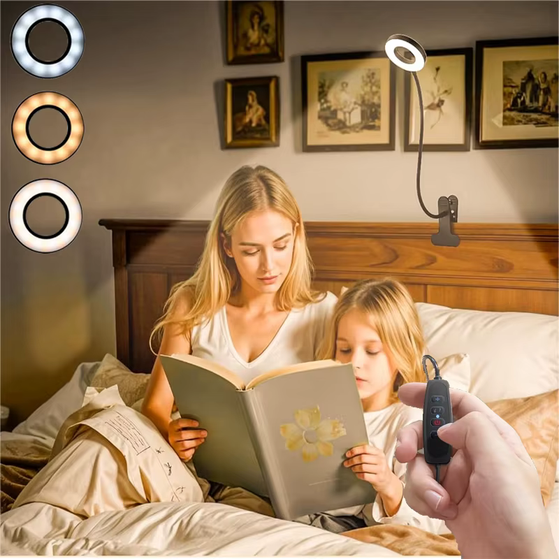Lampe à pince, 3 couleurs + 10 niveaux de luminosité