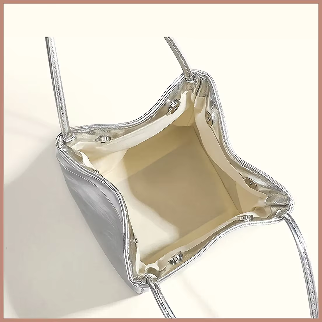 Mini sac seau argenté scintillant à cordon, sac à main à bandoulière scintillant en PU avec portefeuille pour femme