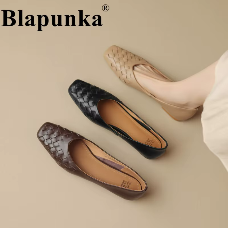 Blapunka-Chaussures en cuir véritable pour femmes