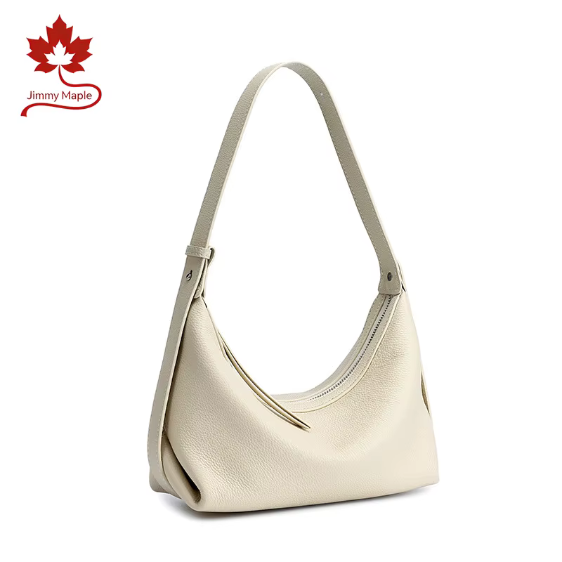 Sac fourre-tout Hobo léger et élégant en cuir véritable beige pour femme, sac à bandoulière et sac à main de bureau