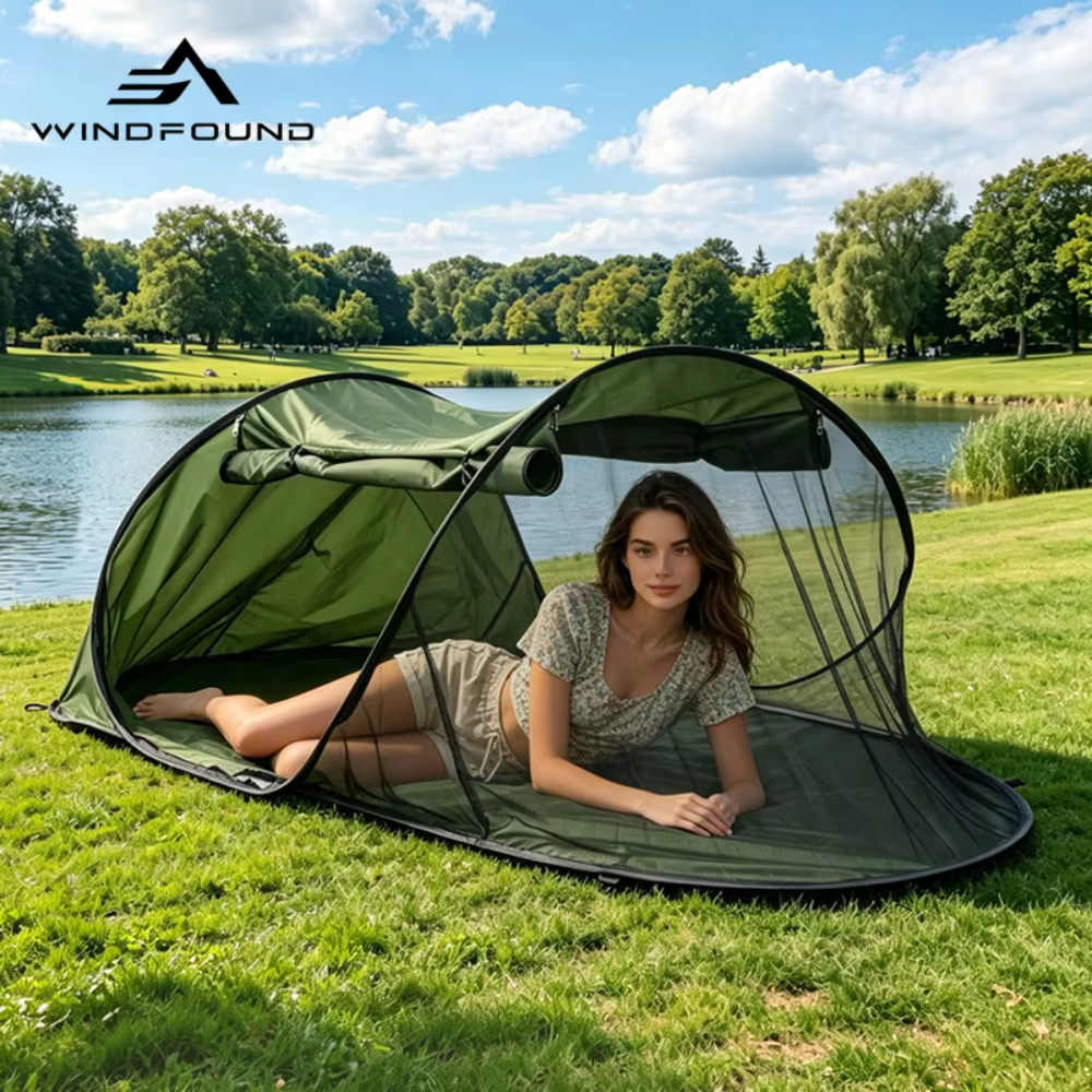Une tente de camping portable pour une personne avec protection anti-moustiques