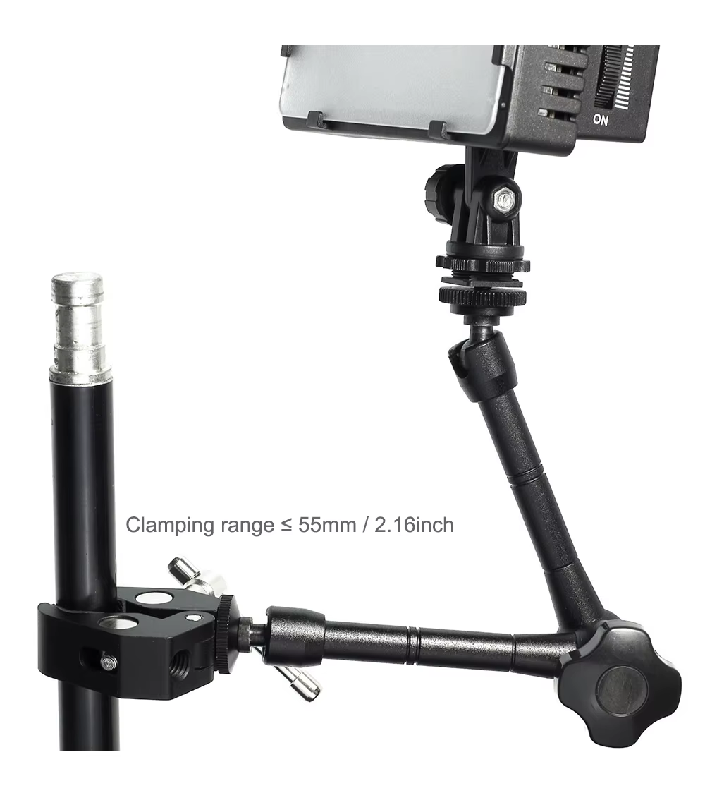 Super Clamp-Bras articulé magique réglable pour montage de moniteur, lumière LED, caméra vidéo LCD, flash, appareil photo reflex numérique, 7/11 pouces