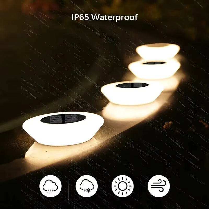 Lampe Solaire d'Extérieur à LED, Éclairage à 360 °, Étanche IP65, Marche/Arrêt, Idéal pour un Jardin, une Cour, un Arrière-Cour, une Allée ou une Pelouse