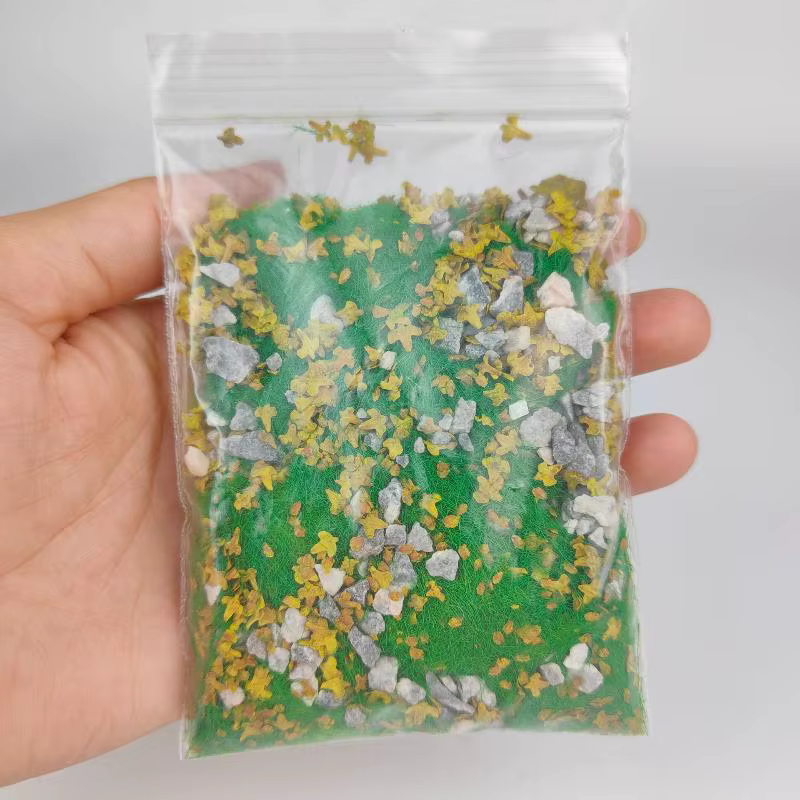 Table de sable de pelouse simulée, 30 g/sac, aménagement de paysage Miniature avec végétation de pierre, modèle de bricolage mixte avec poudre d'herbe en pierre