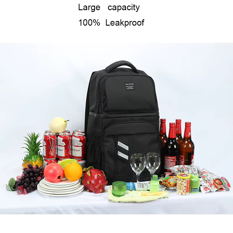 Grand sac à dos de pique-nique isolé 40L, sacs isothermes pour bière, réfrigérateur pour femmes et enfants, sac thermique à 2 compartiments pour randonnée en plein air