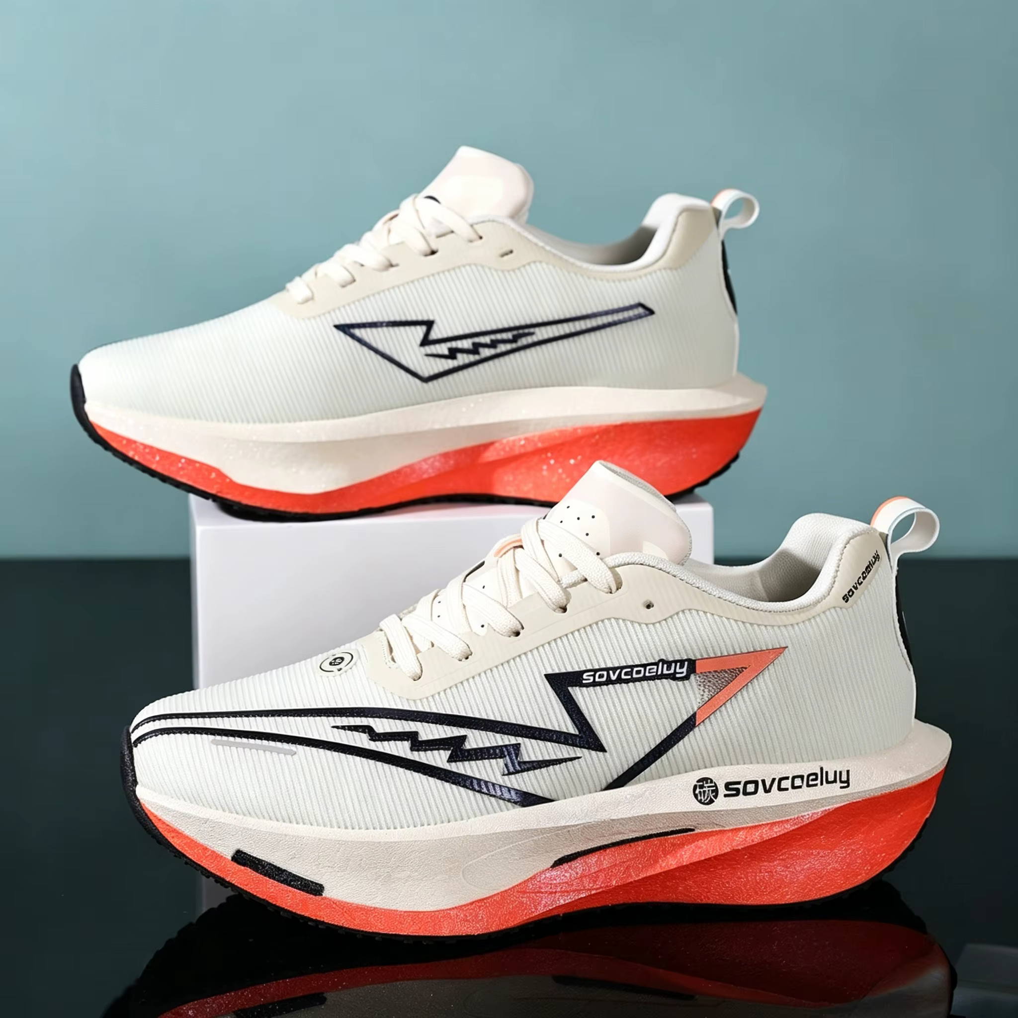 Chaussures de course pour hommes avec technologie de plaque en carbone et semelles antidérapantes en TPR
