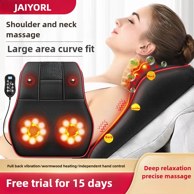 Oreiller Cervical électrique pour le cou, Airbag, Ttraction Shiatsu, masseur de tête, corps, dos, taille, voiture avec chauffage, Massage vibrant