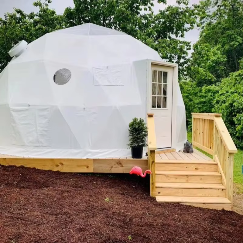 Tente de camping, dôme de glamping, tentes de luxe, tente dôme extérieure durable, couverture en PVC imperméable, tente dôme de glamping pour quatre saisons OME