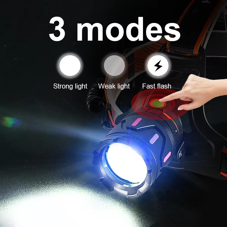 200000LM lampe frontale la plus puissante USB Rechargeable haute puissance LED