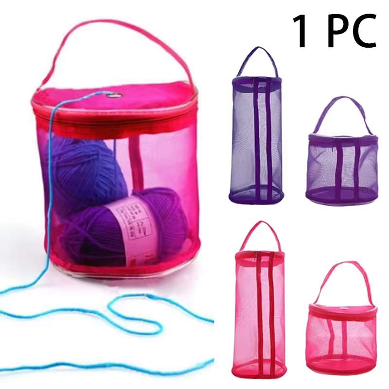 1 PC, sac de rangement de fil Portable maille creuse sacs de fil de laine à tricoter fil de Crochet sac à main organisateur outils de tissage accessoires de couture