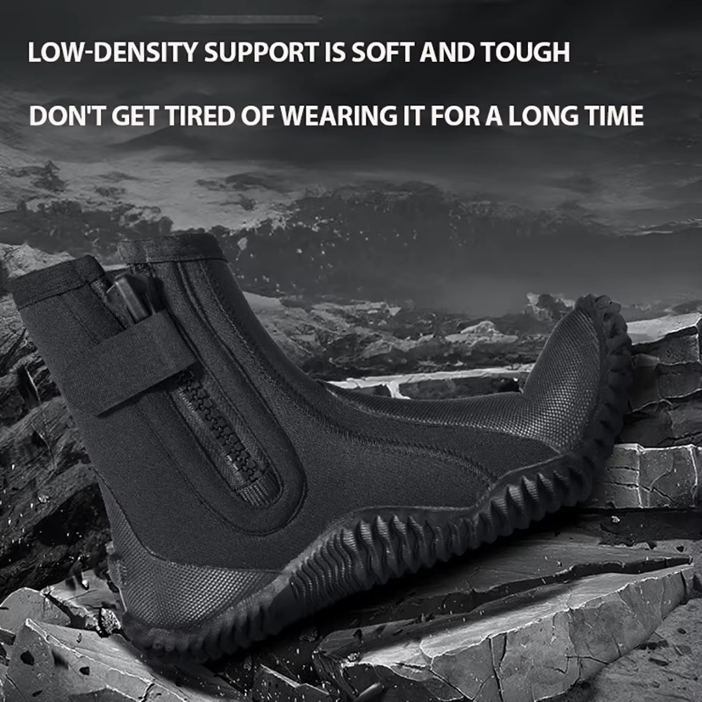 ZCCO 5MM botte de plongée en néoprène haute élastique bottes de plongée chaussures chaudes et souples pour la pêche sous-marine Kyaking plongée en apnée surf chaussures d'eau