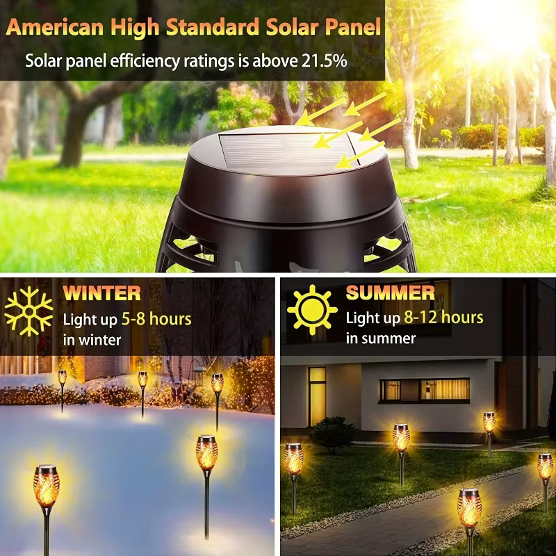 12LED flamme solaire lumière extérieure