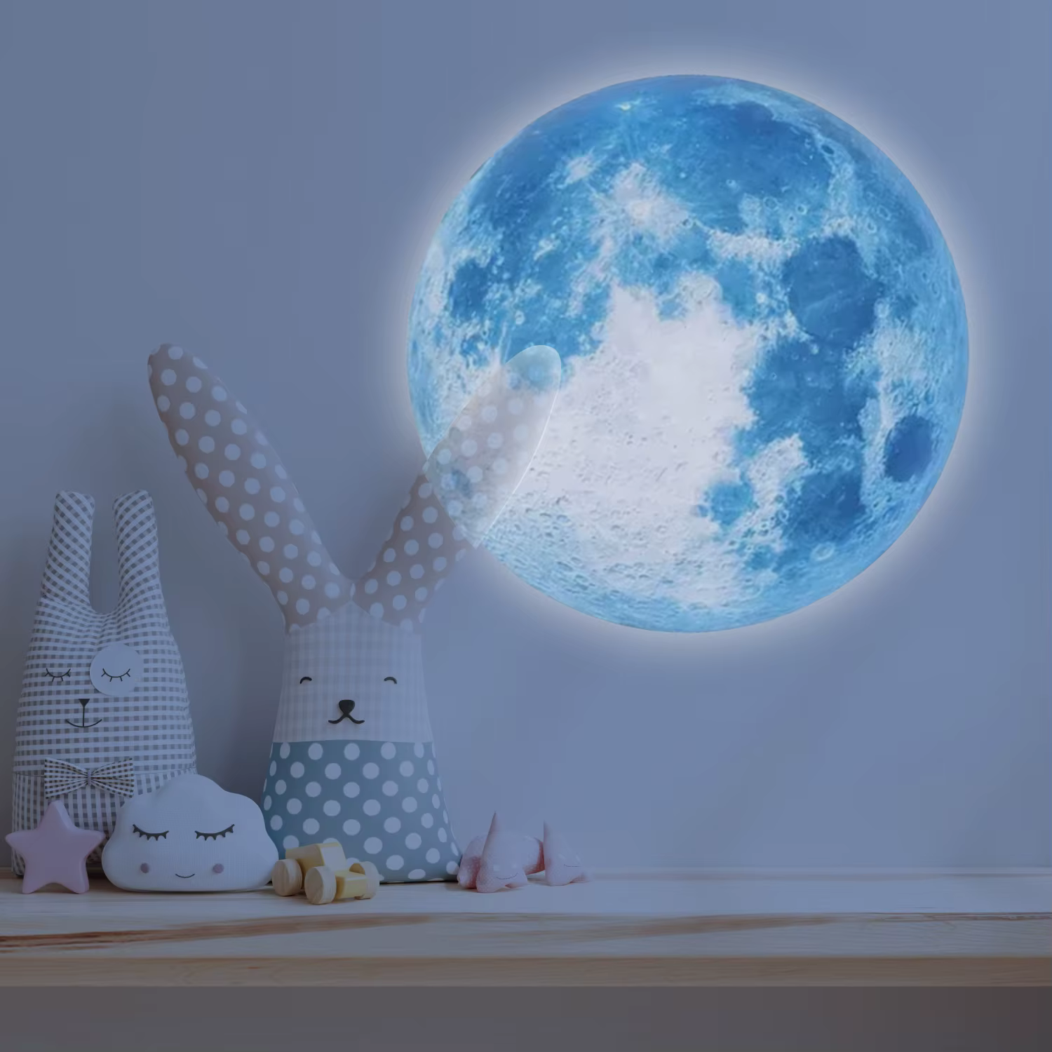 1 pièce + 3 pièces de lampe de projection de lune, lampe d'ambiance romantique pour la maison, lampe USB, veilleuse d'éclairage de chevet