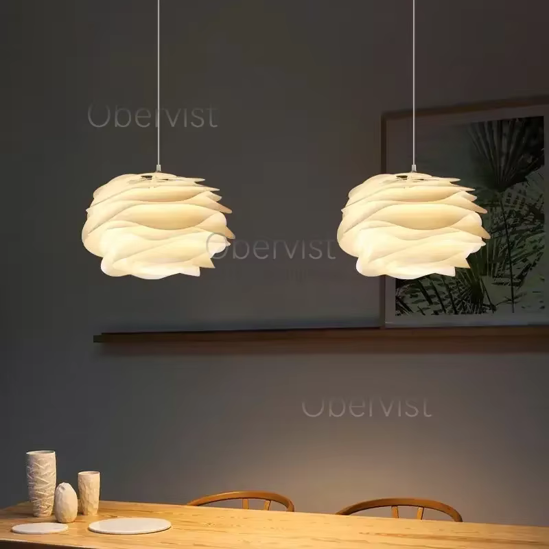 Lustre en forme de rose blanche de designer danois pour îlot de cuisine, chambre à coucher, restaurant romantique, lampe décorative en pétales d'acrylique