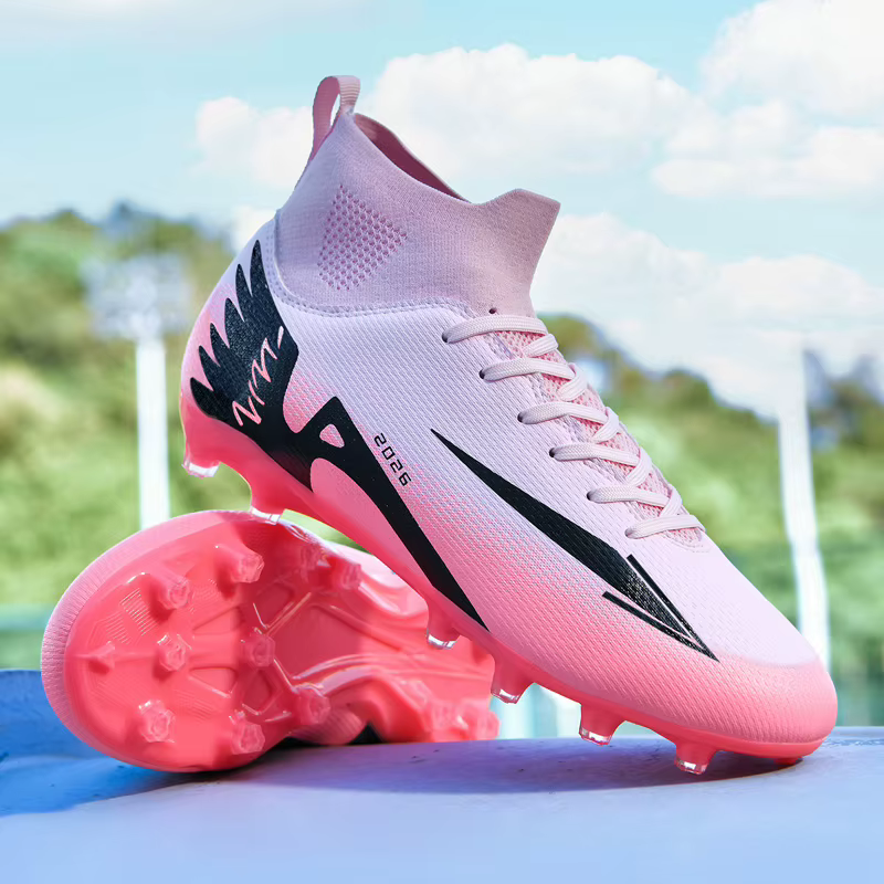 Chaussures de football pour hommes à tige haute, ultralégères, antidérapantes, pour le sport en plein air, chaussures de football de haute qualité pour le futsal, antidérapantes
