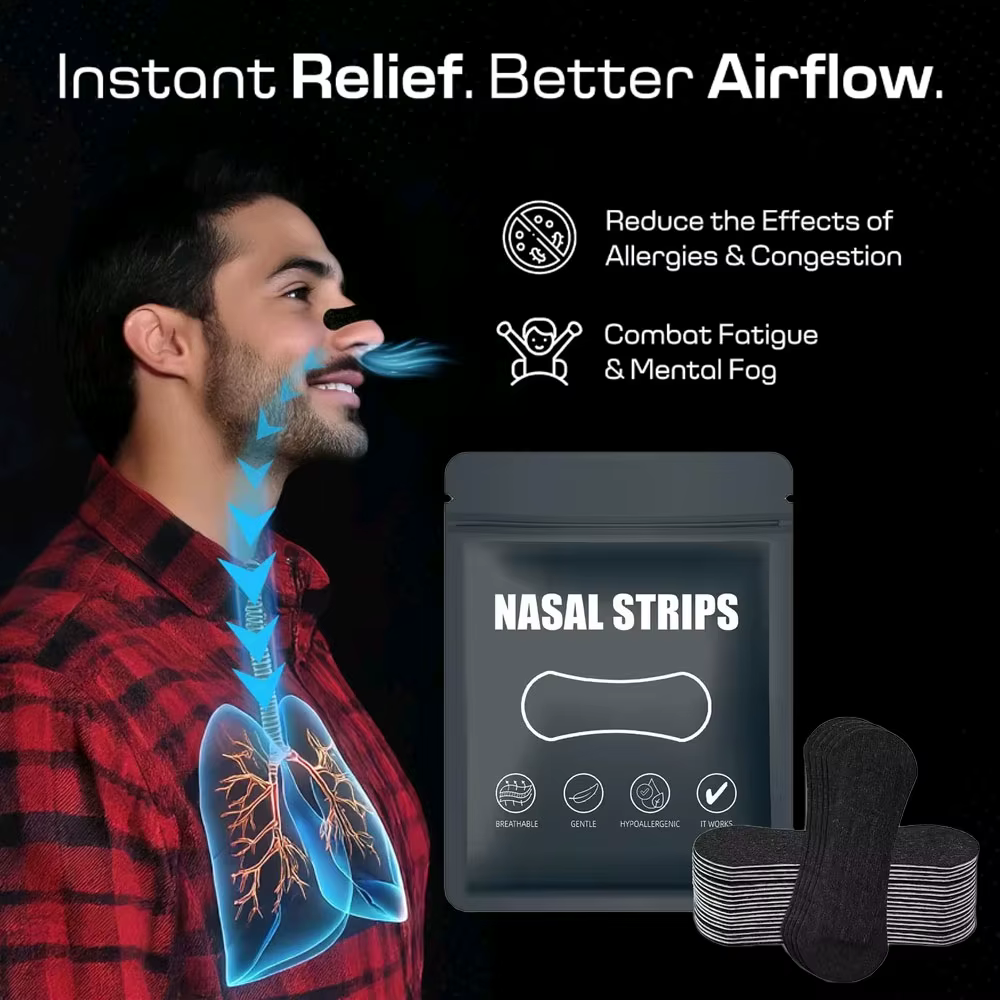 1 sachet = 30 bandes nasales anti-ronflement pour la correction respiratoire