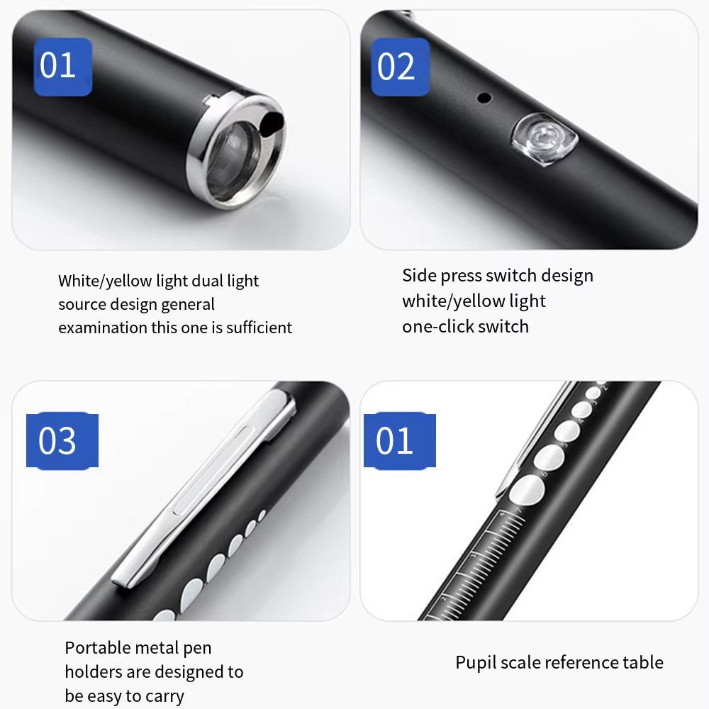 Mini lampe torche LED portable multifonction avec clip de poche