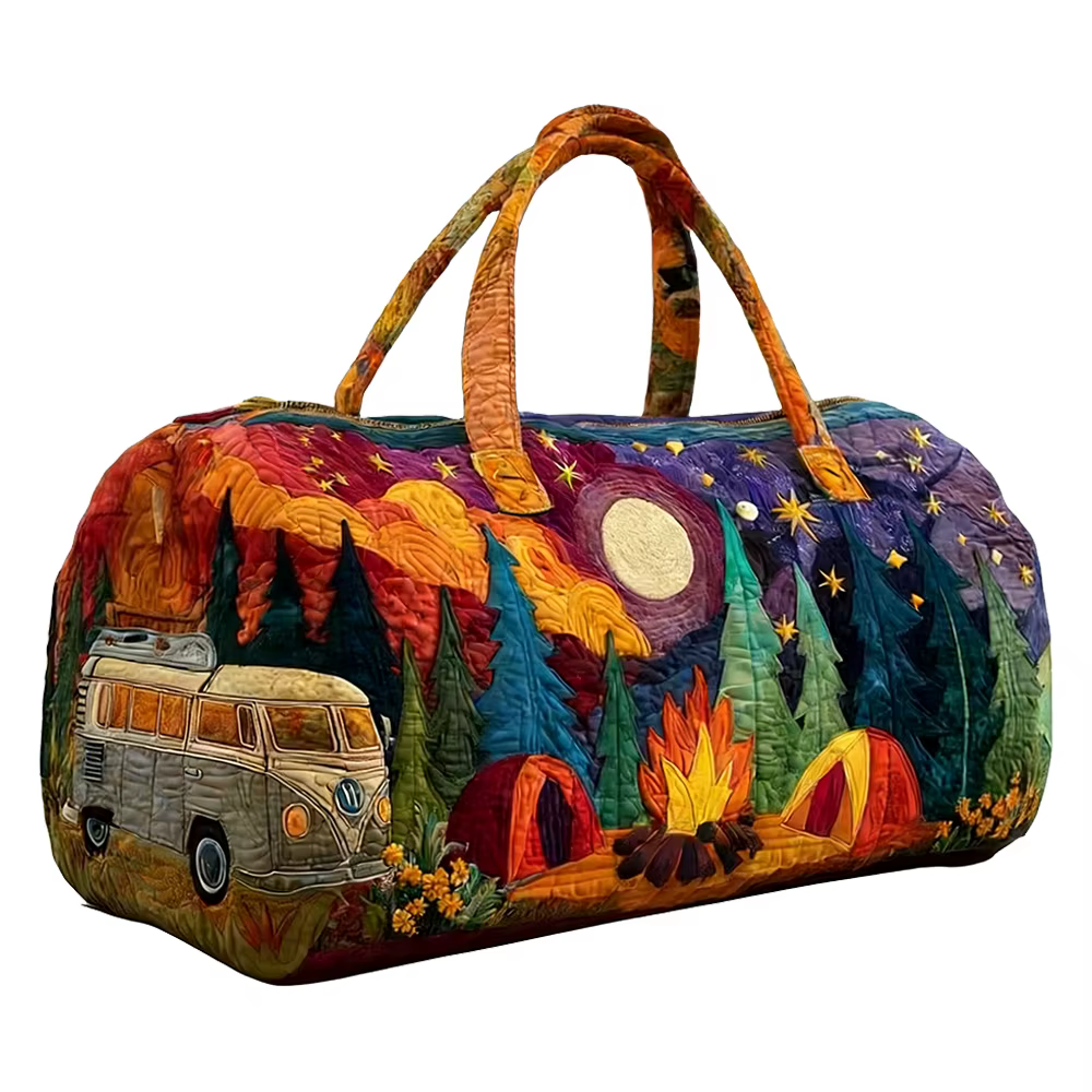 Sac de voyage matelassé GF Vintage Camper unisexe, sac à dos décontracté pour femmes et hommes, sac de week-end, sac de voyage, nouveauté 2026 pour les voyages en plein air et les road trips