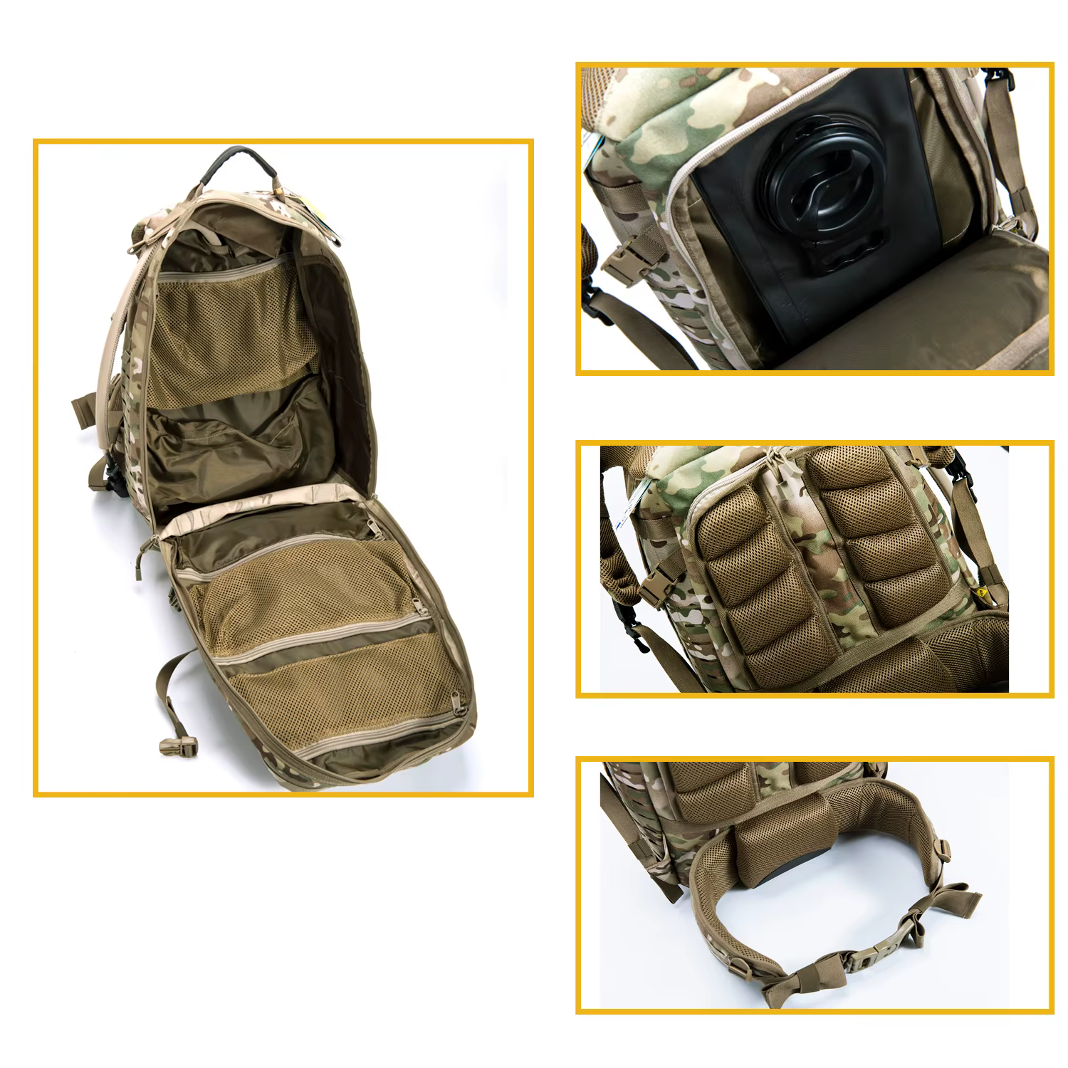 Sac à dos tactique militaire AKmax Adventure 48H – Pack d'assaut de l'armée MOLLE avec vessie d'hydratation de 3L pour le combat et la randonnée