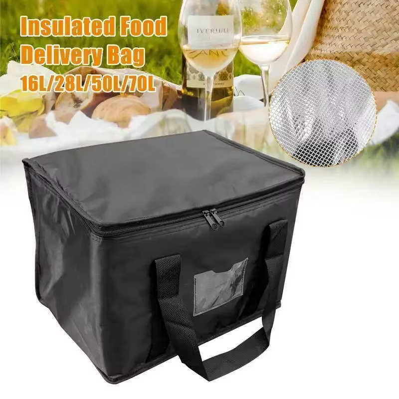 Sac isotherme thermique isolé 70L, isolation pour garder le froid, sac à déjeuner Portable de grande capacité, fermeture éclair, pique-nique Camping, sac alimentaire en feuille d'étain