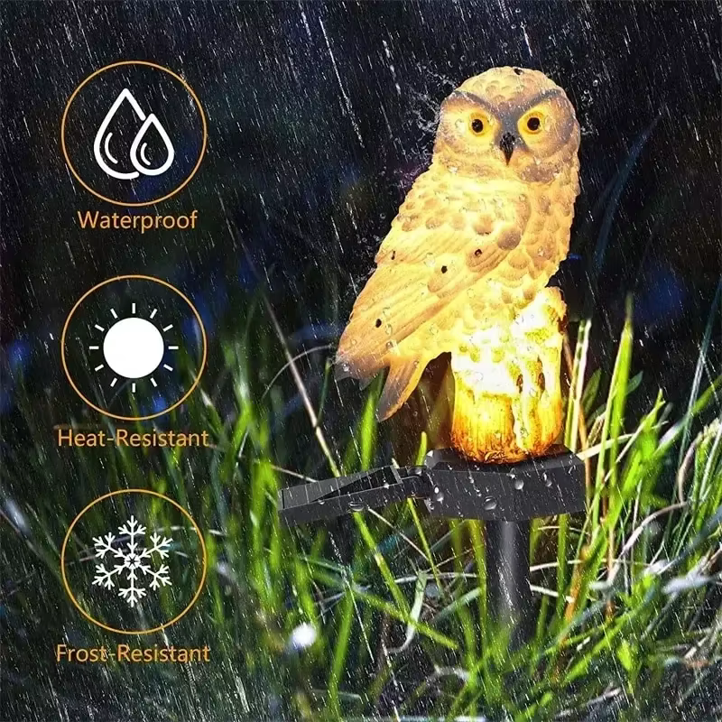 Lampe solaire hibou Animal solaire jardin lumières solaire alimenté lumière LED solaire extérieur jardin décoration lampe étanche lumières solaires
