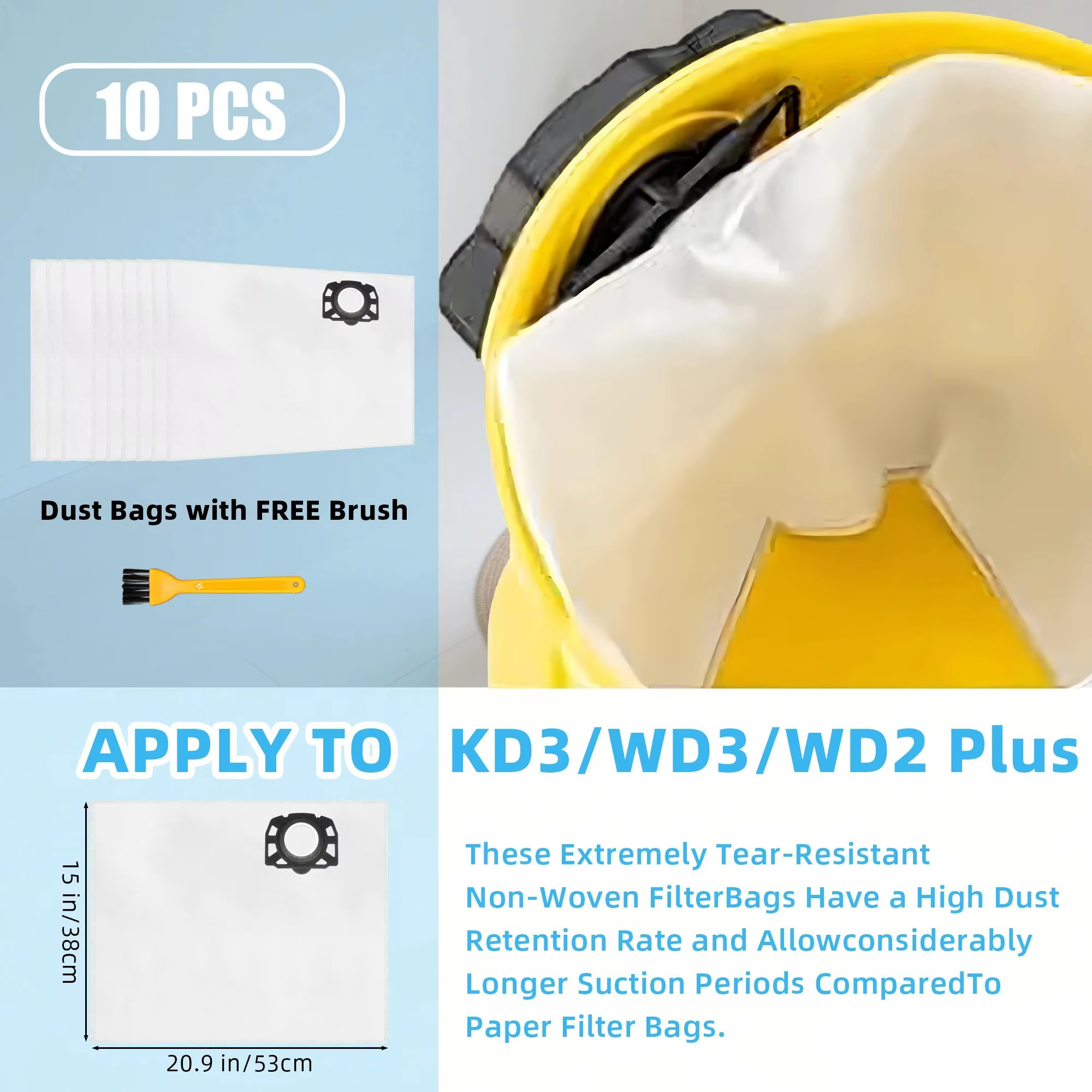 Kit de pièces de rechange pour aspirateur Robot Karcher 2.863-314.0 KFI 357 KA 40 WD2 Plus WD3 SE4002, 5/10 pièces