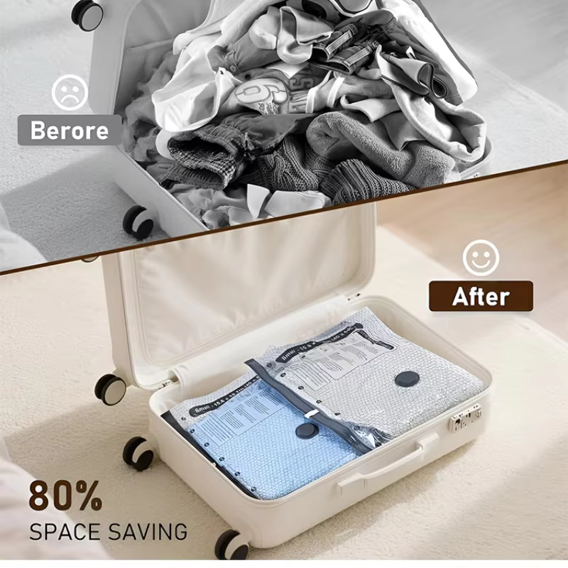 Ensemble de sacs de compression sans fil pour voyage avec pompe à air rechargeable pour vêtements
