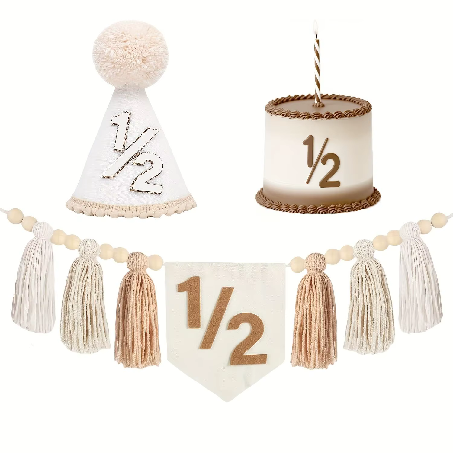 Ensemble de décoration de fête d'anniversaire d'un demi-année