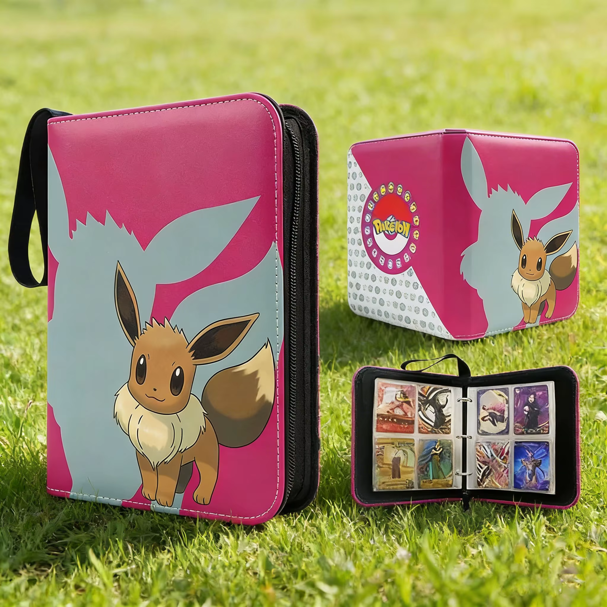 Sac de rangement pour cartes Pokémon, figurines d'anime, album photo, album de collection, feuilles mobiles, fermeture éclair en PU, pour fans de Game King, pack de cartes Pikachu, jouets