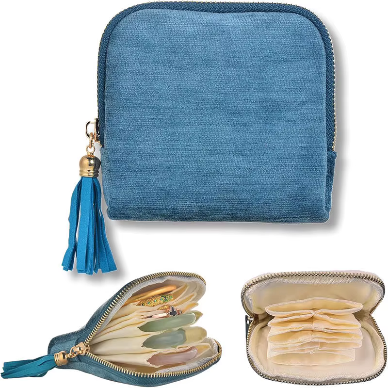 Sac de rangement pour bijoux exquis avec pendentif en forme de pompon
