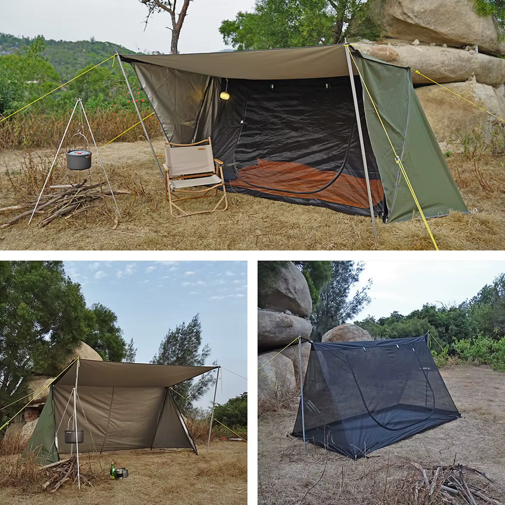 Tente Bushcraft Style boulanger Camping en plein air multifonction abri