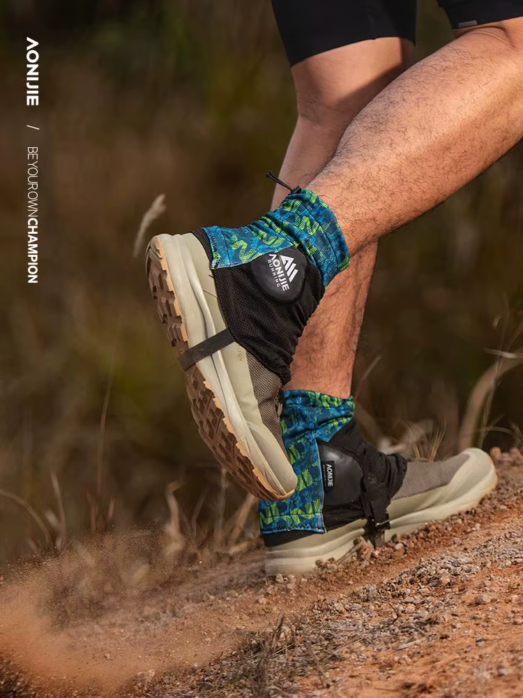 AONIJIE 1 paire de guêtres de course basses réglables couvre-chaussures enveloppants de protection pour hommes femmes randonnée en plein air prévenir la pierre de sable