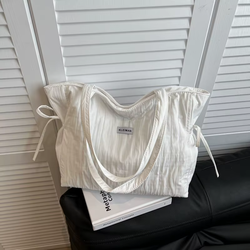 Sac à bandoulière pour femme, style coréen, sac en toile décontracté, sac fourre-tout pliable de style étranger pour femme, sac à bandoulière polyvalent grande capacité